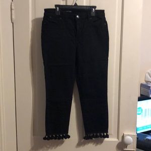 Adorable Talbots black cropped pants with tassels